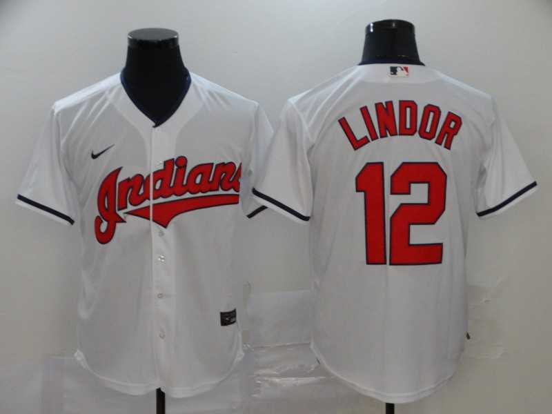 Indians 12 Francisco Lindor White 2020 Nike Cool Base Jersey,We sell and wholesale Indians 12 Francisco Lindor White 2020 Nike Cool Base Jersey on line form chian!